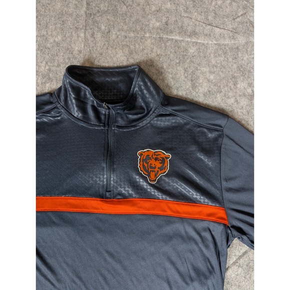 Mens Chicago Bears NFL Team Apparel Quarter Zip Pullover Shirt Size M - Picture 5 of 7